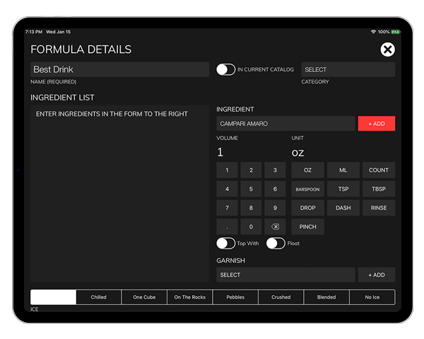 BartendersBinder Formula/Recipe Management