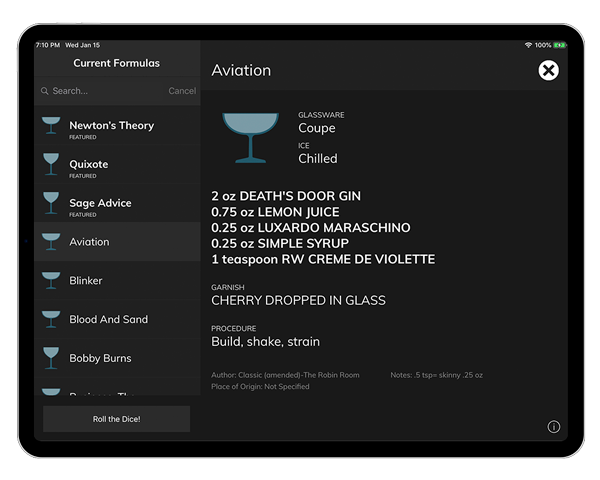 BartendersBinder Menu Management